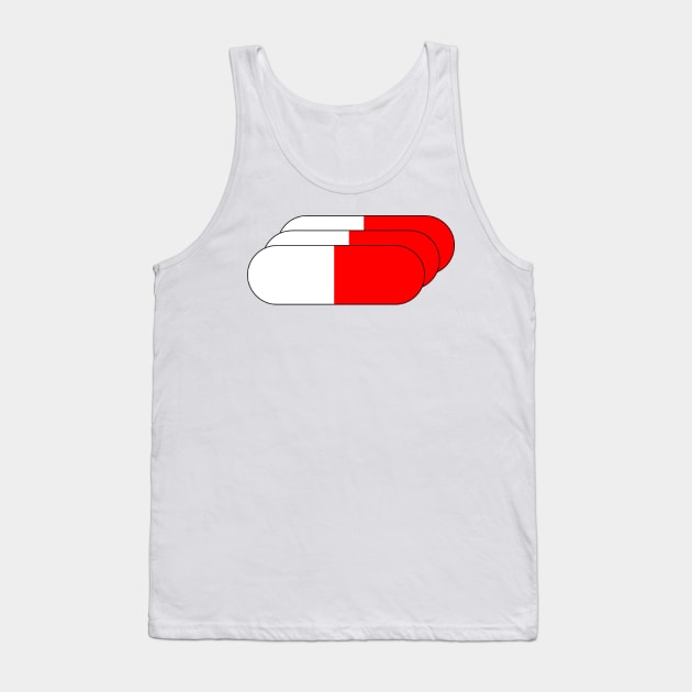 Medicine Pill Tablet Icon Overlap Logo Tank Top by mwcannon